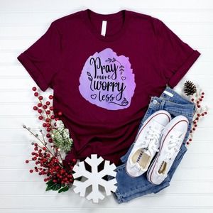 Pray More Worry Less Shirt, Christian Shirt, Religious Tee, Christian T-Shirt